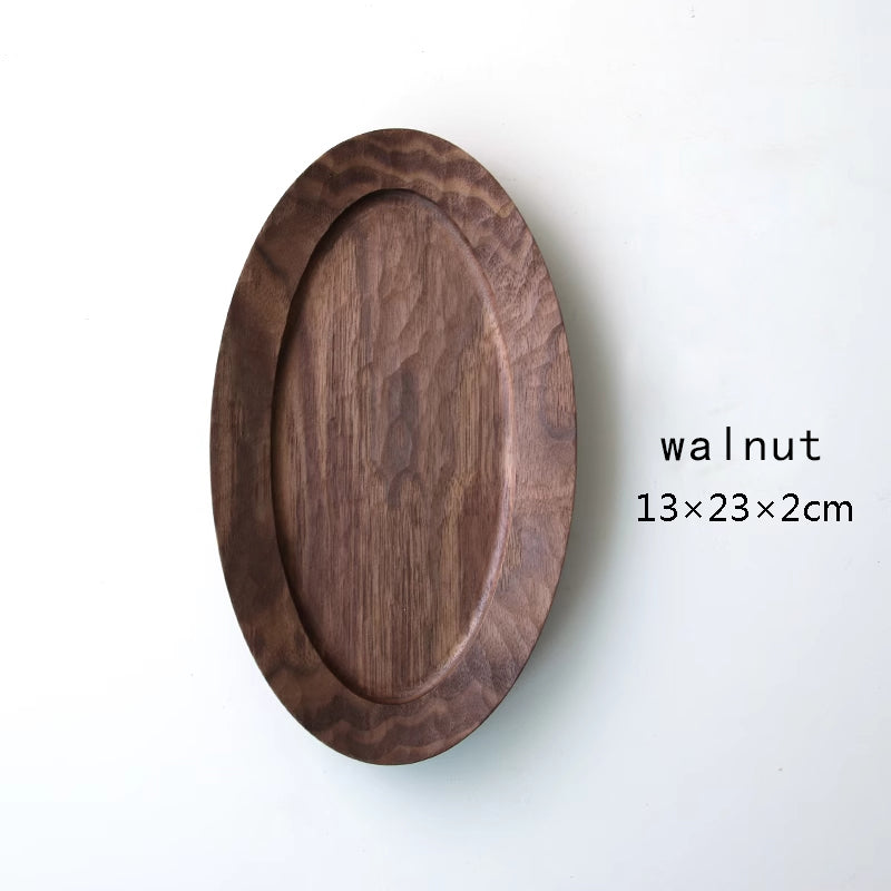 Hand Carved Walnut Wood Plates