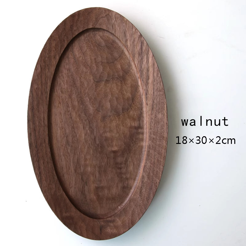 Hand Carved Walnut Wood Plates