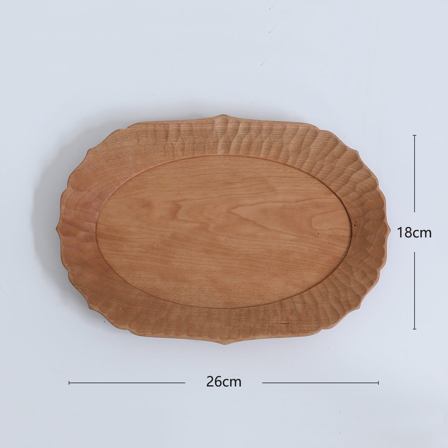 Cherry Wood Tray - Handcrafted Decorative 10x7in