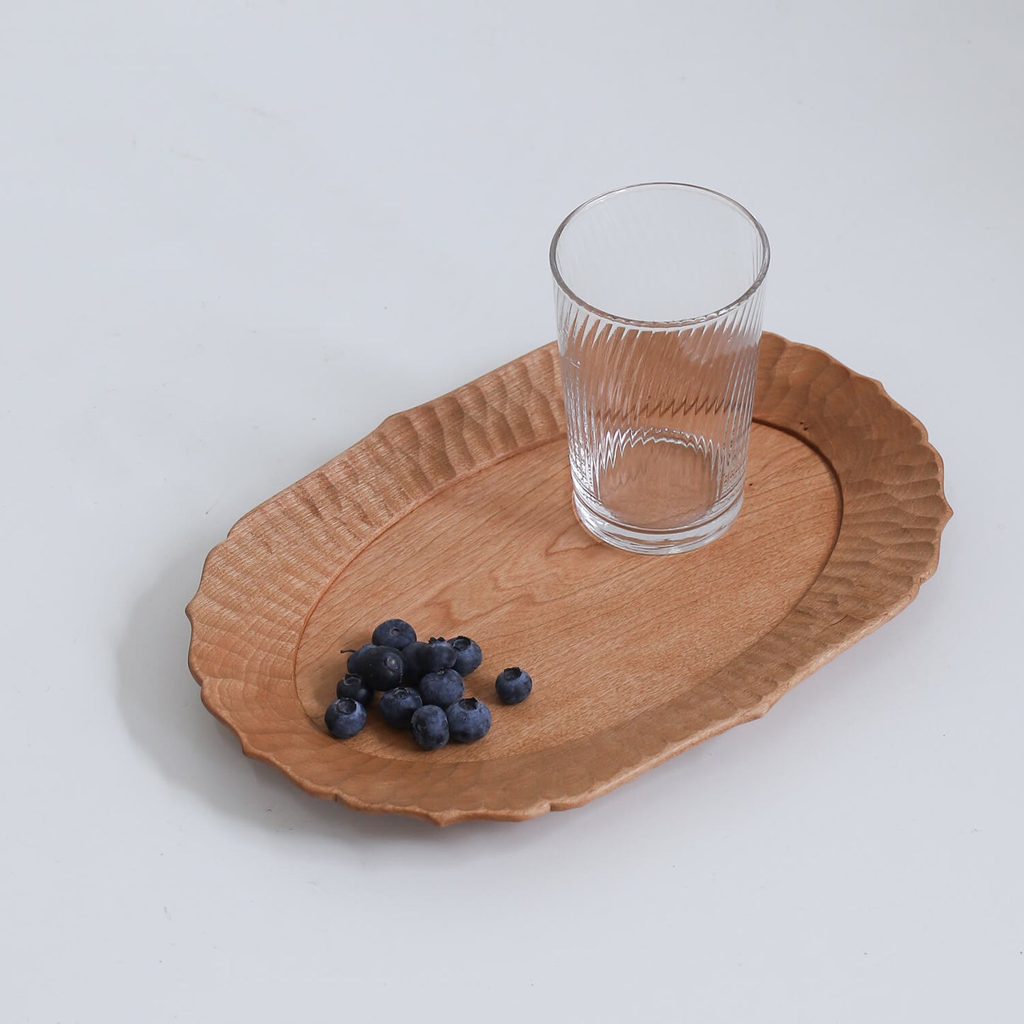 Cherry Wood Tray - Handcrafted Decorative 10x7in
