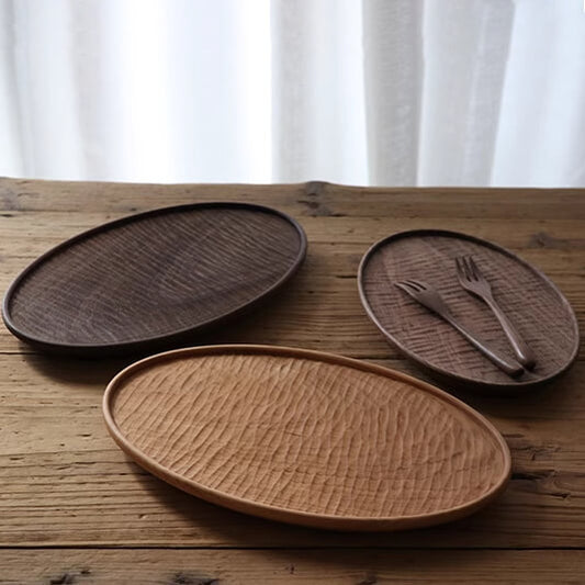 handcrafted wooden serving tray cherry 12in for hotels