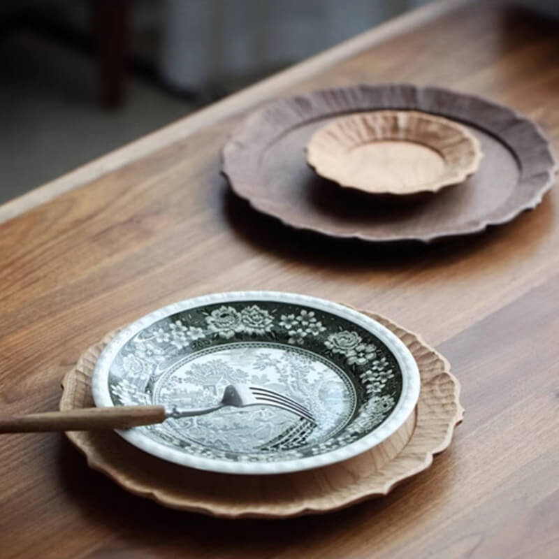 Hand Carved Round Decorative Tray