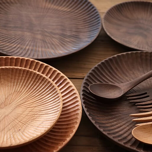 natural wood tray round handcrafted