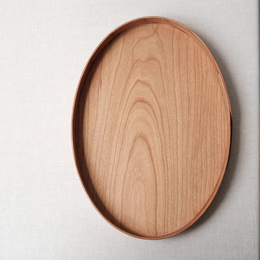 Natural Wooden Oval Decorative Tray