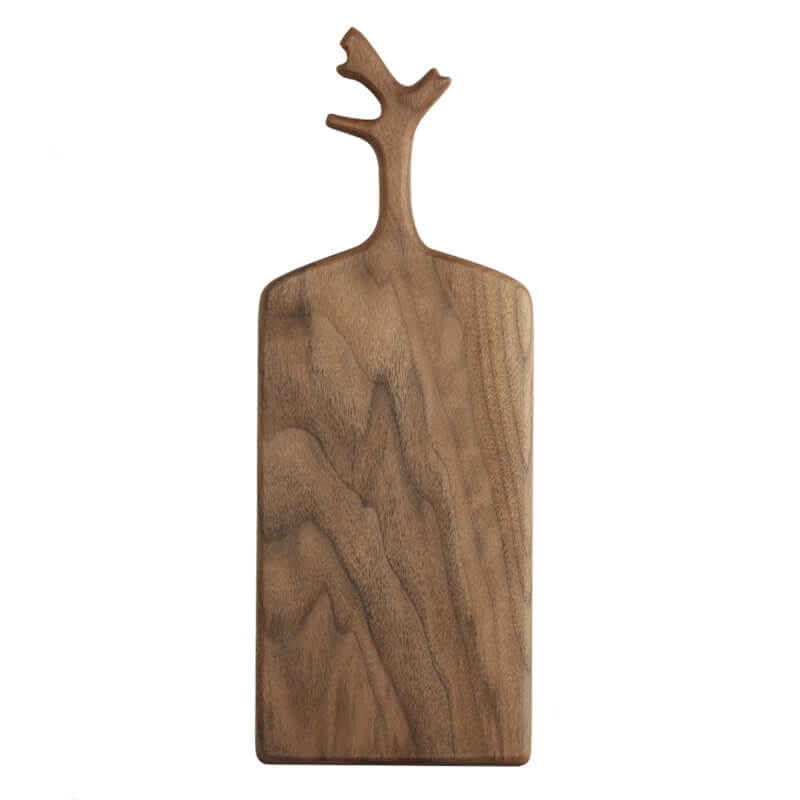 Antler Handle Wood Serving Board