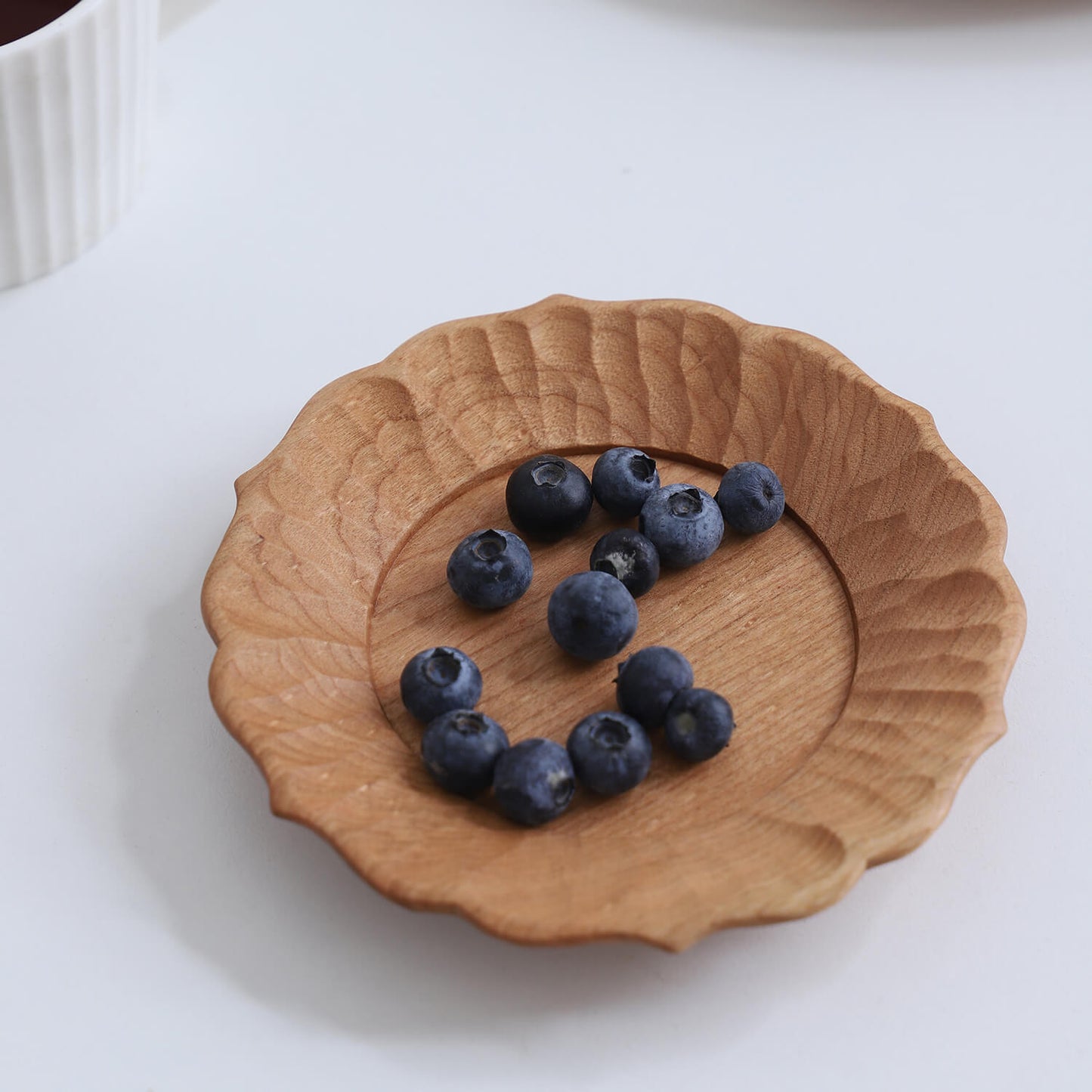 Small Round Cherry Wood Tray