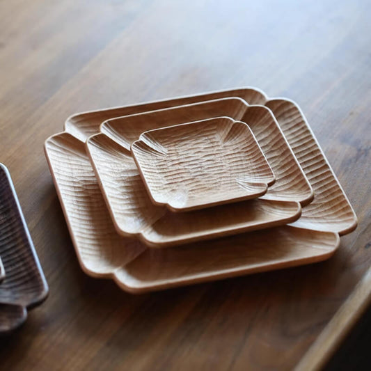 square wooden plates