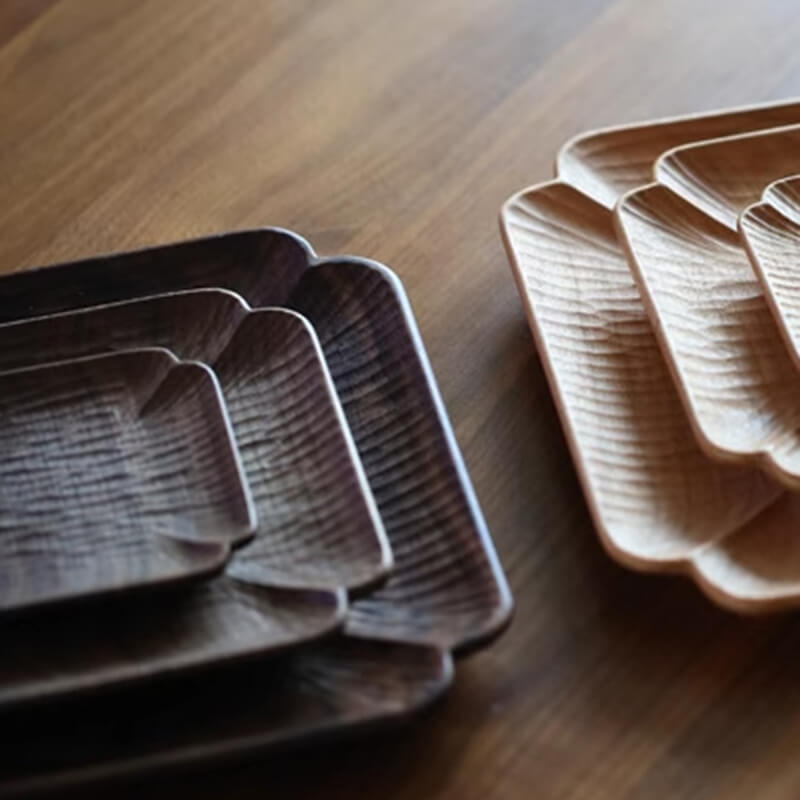 square wooden serving plates