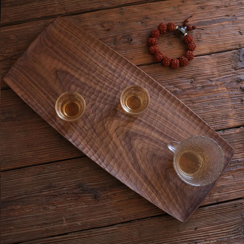 Rustic Boat-Shaped Wood Serving Tray