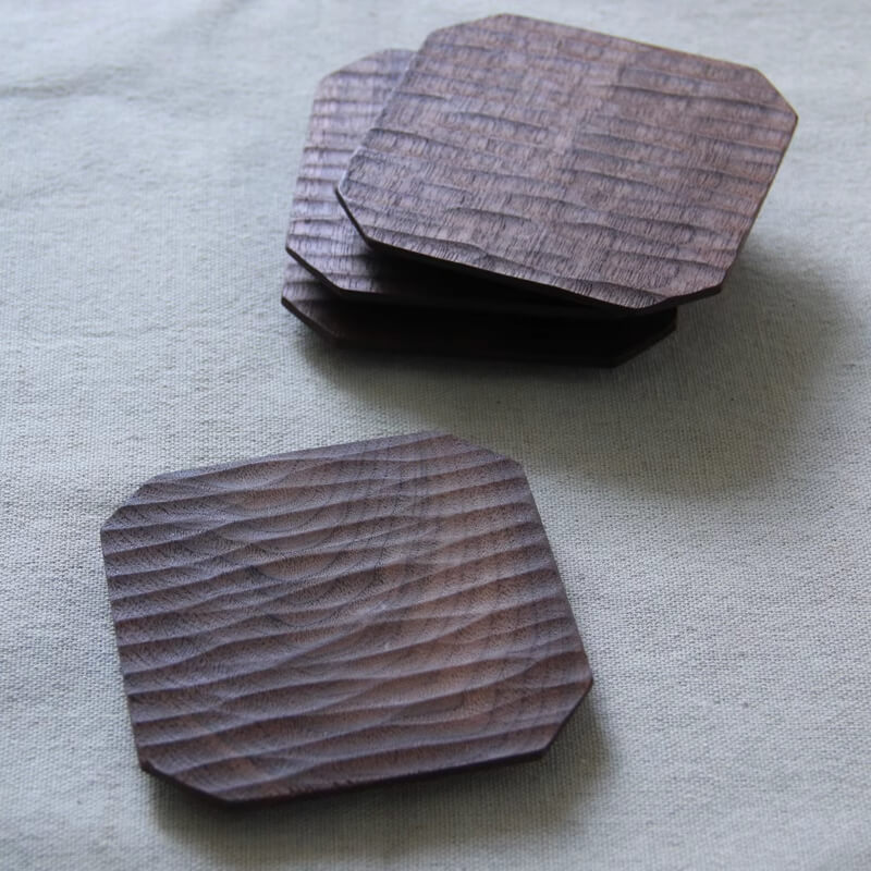 wood coasters for drinks rustic design