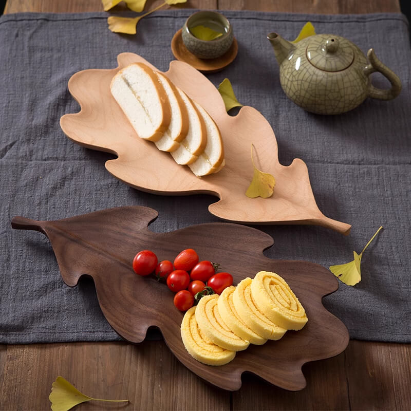 wood leaf tray beech wood natural design