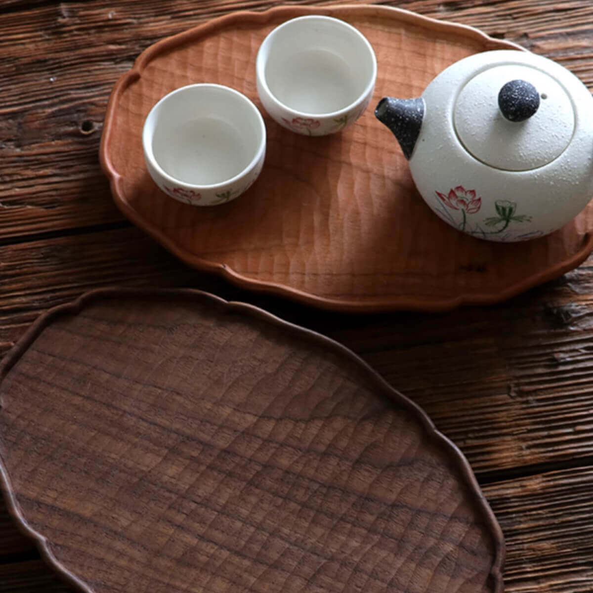 wood snack tray walnut artisan design