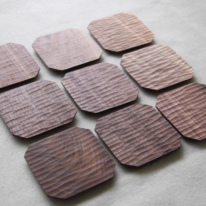 wooden drink coasters 3.5in set of 5